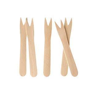 4002911182017 - Pommesgabeln Papstar Pure Einweg L 85 mm splitterfrei 100 % biologisch abbaubar FSC®-zertifiziertes Birkenholz hellbraun 1000 Stück