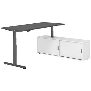 4032062330104 - Schreibtischkombination XDSM 19 höhenverstellbar 63-127cm (H) 160x80cm (BxT) rechteckig graphit   graphit 4032062330104 Hamm