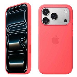 Apple Silikon Case mit MagSafe Handyhülle für Apple iPhone 17 Pro guavepink