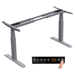 4250504563389 - höhenverstellbares Schreibtischgestell silber ohne Tischplatte T-Fuß-Gestell silber 1300 - 1600 x 570 cm 4250504563389 LMG 4250504563389 - höhenverstellbares Schreibtischgestell silber ohne Tischplatte T-Fuß-Gestell silber 1300 - 1600 x 570 cm 4250504563389 LMG