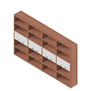 8052745750544 - Regalschrank Tarias KICM64 NOBAZ weiß nussbaum 8 Fachböden 3640 x 430 x 2150 cm 8052745750544 - Regalschrank Tarias KICM64 NOBAZ weiß nussbaum 8 Fachböden 3640 x 430 x 2150 cm