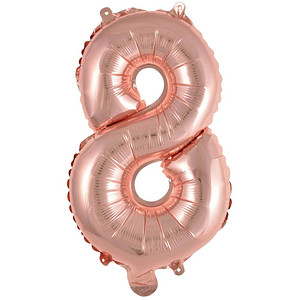0194099036078 -  Folienballon Mini Zahl 8 rose 0194099036078 HEAD 9909696