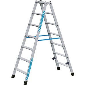 4003866424672 - Stehleiter beidseitig Nova B silber 2x 7 Stufen H 1610 cm