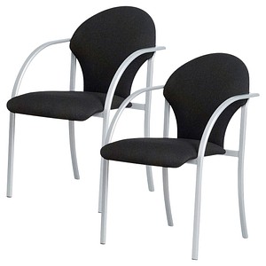 5901747026955 - Besucherstühle schwarz gepolstert mit Stoffbezug 5901747026955 VISA ALU EF-019 2 Stück 5901747026955 - Besucherstühle schwarz gepolstert mit Stoffbezug 5901747026955 VISA ALU EF-019 2 Stück