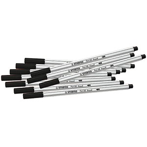 STABILO Pen 68 brush Brush-Pens schwarz, 10 St. >> büroshop24