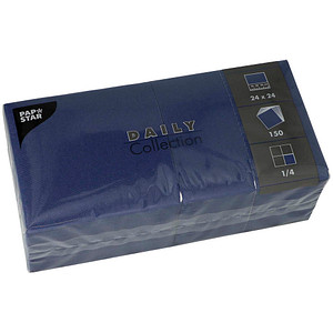 4002911593622 - Servietten Daily Collection dunkelblau 2-lagig 120 x 120 cm 4002911593622 PAPSTAR 150 Stück