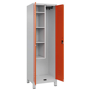 4067521261491 - Putzmittelschrank Classic Plus 080110-00-S10036 lichtgrau reinorange 600 x 500 x 1950 cm aufgebaut 4067521261491 C+P-Möbel