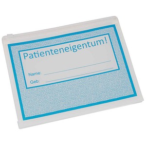 4052301009011 - Gleitverschlussbeutel Patienteneigentum! blau weiß 10 St