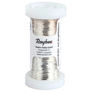 Rayher Kupferkern Silberdraht Basteldraht 0,3 mm silber 100 m