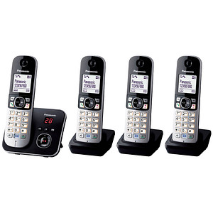 5025232675463 - KX-TG6824 - Schnurlostelefon - Anrufbeantworter mit Rufnummernanzeige - DECT - Schwarz + 3 zusÃ¤tzliche Handsets