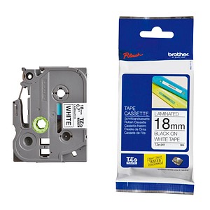 Beschriftungsband TZe-241 TZE241, 18 mm schwarz auf weiß