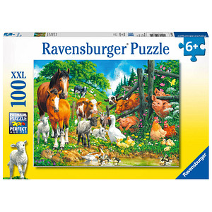 4005556106899 - Ravensburger Kinderpuzzle - 10689 Versammlung der Tiere - Tier-Puzzle für Kinder ab 6 Jahren mit 100 Teilen im XXL-Format