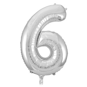 4002372382315 - Folienballon Zahl 6 silber 4002372382315 Idena