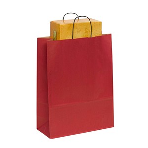 VP Papier-Tragetaschen Toptwist rot 32,0 x 42,0 cm, 50 St.