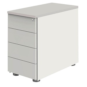 Kerkmann Move Standcontainer weiß, lichtgrau 4 Auszüge 42,0 x 80,0 x 72,0 – 76,0 cm