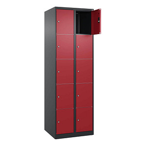 4068427434637 - Schließfachschrank Classic Plus rubinrot schwarzgrau 080000-205 S10032 10 Schließfächer 600 x 500 x 1850 cm 4068427434637 C