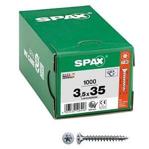 4003530106446 - Spax - Universalschraube 35 x 35 mm 1000 Stück Vollgewinde Senkkopf t-star plus T20 4CUT wirox - 1191010350355