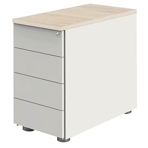 Kerkmann Form 1 Standcontainer weiß, ahorn 4 Auszüge 42,0 x 80,0 x 72,0 – 76,0 cm