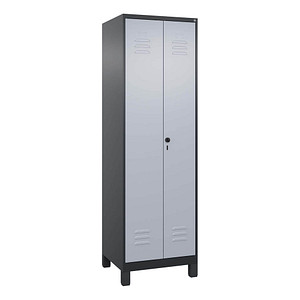 4068427573756 - Spind Classic Plus schwarzgrau weißaluminium 080610-20 S10074 1 Schließfach 600 x 500 x 1950 cm 4068427573756 C+P-Möbel