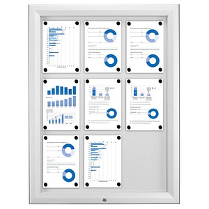 Showdown Displays Schaukasten T SCT9XA4PH, 9xA4, silber, Metall, magnetisch 8595578316667 Showdown Displays