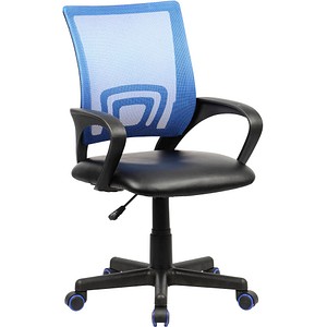 Bürostuhl Offal 60009 blau, schwarz Kunstleder