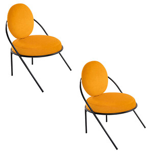 2 PAPERFLOW Sessel SATURNE safran schwarz Kunstleder