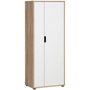 4027181124567 - Aktenschrank Emmik Emmik 702041 weiß eiche 3 Fachböden 621 x 410 x 1636 cm 4027181124567 MÖBELPARTNER