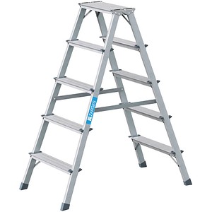 4003866442058 - Stehleiter beidseitig Scana B silber 2x 5 Stufen H 1170 cm