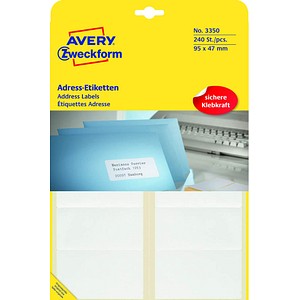 4004182033500 - AVERY Zweckform 3350 Universaletiketten Spezial Weiß 95 x 47 mm 20 Blatt à 12 Etiketten