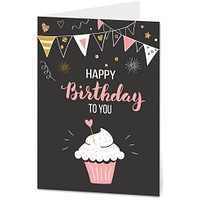 Grußkarte "Happy Birthday to You" im Cupcake-Design (DIN B6, 4-seitig, mit Umschlag) Grußkarte "Happy Birthday to You" im Cupcake-Design (DIN B6, 4-seitig, mit Umschlag)