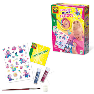 SES Creative Klebetattoo-Set Galaxy Einhorn verschiedene Motive 8710341147648 SES Creative