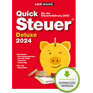 LEXWARE QuickSteuer Deluxe 2024 (für das Steuerjahr 2023) Software Vollversion (Download-Link)