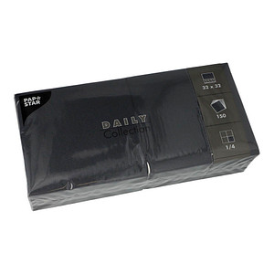 4002911896471 - Servietten DAILY Collection 1 4-Falz Zellstoff FSC-zertifiziert B 320 x H 320 mm schwarz 150 Stück