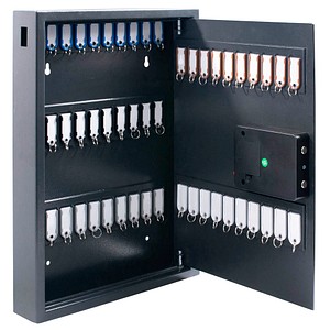 pavo High Security Magnettag Schlüsseltresor grau mit 50 Haken, Elektronikschloss, 45,0 x 7,7 x 57,5 cm, 1 St.