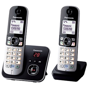 5025232675425 - KX TG6822 - Schnurlostelefon - Anrufbeantworter mit Rufnummernanzeige - DECT - Schwarz + zusätzliches Handset (KX-TG6822GB)