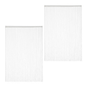 relaxdays Fadenvorhang weiß 145,0 x 245,0 cm