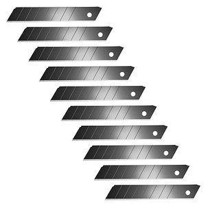 7612176093002 - 10 Ersatzklingen Cuttermesser-Klingen schwarz 18 mm 7612176093002 10 Stück 7612176093002 - 10 Ersatzklingen Cuttermesser-Klingen schwarz 18 mm 7612176093002 10 Stück