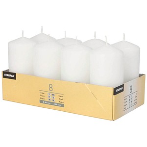 4002911179840 - Stumpenkerzen 17984 weiß 100x50mm (HxØ) ca 16 Stunden Brenndauer 4002911179840 8 Stück