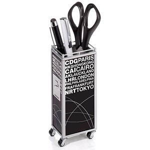 4024023164811 - Stiftehalter MINI TROLLEY schwarz weiß Metall 51 x 37 x 125 cm