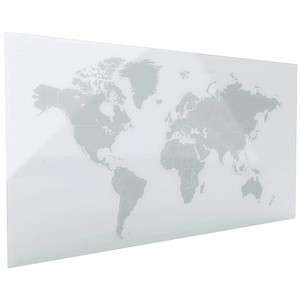 4013695065557 - Design-Glasboard mit Weltkarte BxH 1000 x 500 mm magnetoplan