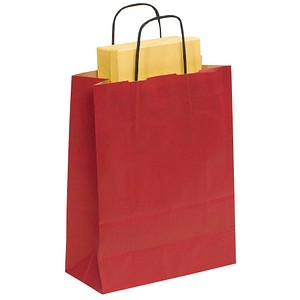 VP Papier-Tragetaschen Toptwist rot 24,0 x 31,0 cm, 50 St.
