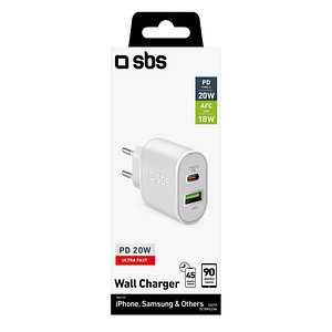 8018417324079 - Travel charger type c output pd 20 w + 1 usb 21 a (TETRPD20W) - SBS