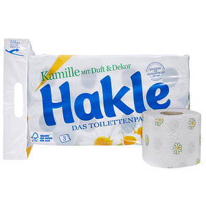 Hakle Toilettenpapier Kamille 3-lagig, 8 Rollen