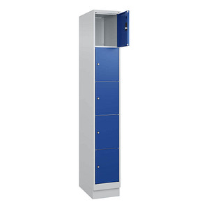 4066681682733 - Schließfachschrank Classic PLUS enzianblau lichtgrau 080020-105 S10003 5 Schließfächer 300 x 500 x 1950 cm 4066681682733 CP