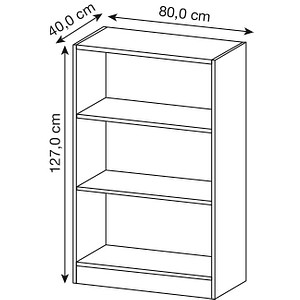 4032062023679 - Melaminharzbeschichtete Spanplatte Regal 2 Fachböden 800 x 400 x 1270 mm Braun Walnuss 4032062023679 - Melaminharzbeschichtete Spanplatte Regal 2 Fachböden 800 x 400 x 1270 mm Braun Walnuss
