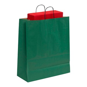 VP Papier-Tragetaschen Toptwist grün 40,0 x 45,0 cm, 50 St.