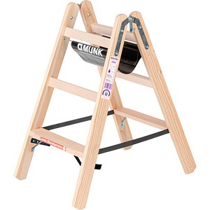MUNK Stehleiter beidseitig 33806 natur 2x 3 Sprossen, H: 97,0 cm