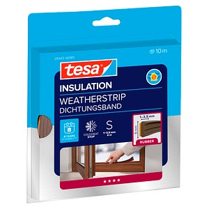Tesa tesamoll E-Profil Fensterdichtungsband 9mm x 10m Braun