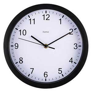 4047443517531 - Wanduhr HAMA Wanduhr Elba Ø 25 cm ohne Ticken schwarz Ø 25cm Wanduhren geräuscharm