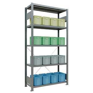 4004514202840 - Gebrüder Schulte - Fachbodenregal Komplettregale MULTIplus250 2000x1000x400mm (Grundregal) Traglast 250kg